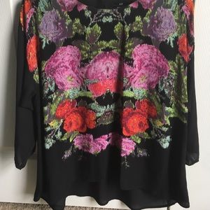 Back and floral blouse